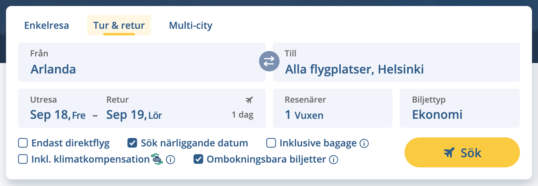 Sökrutan